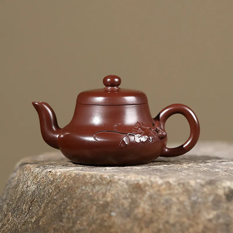 

Chinese Yixing Purple Clay Teapot Handmade Tea Pot Small Capacity Kettle Beauty Tea Infuser Zisha Tea Set Household Teaware 80ml