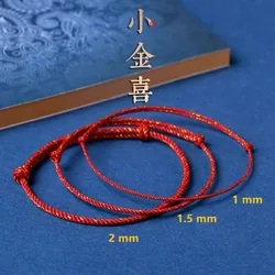 Handmade Red Lucky Knot Bracelet Golden Silk Thread Rope Bangle Women Lovers' DIY Best Friends Friendship Bracelet Size Adjustab