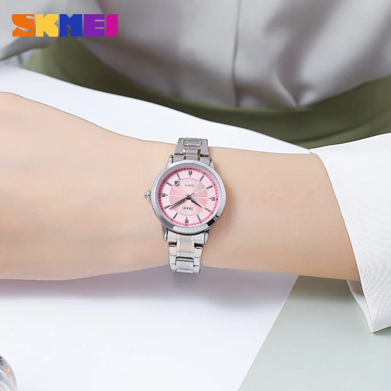 gift for girlfriend skmei luxury stainless steel ladies watch with Shine Rhinestone elegant waterproof female wristwatch 1819