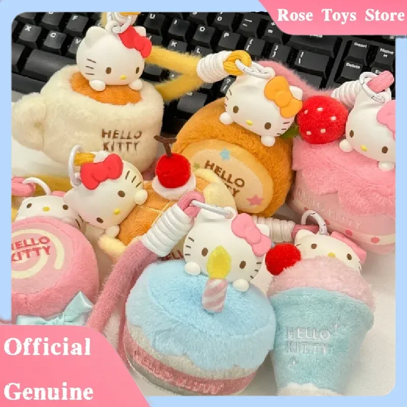 

New Genuine Sanrio Hellokitty Sweet Workshop Series Blind Box Fragrant Pendant Mystery Box Cartoon Cake Customized Decor Gift