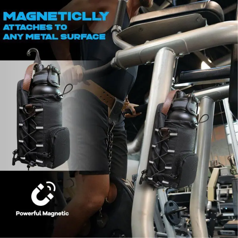 Magnetic Gym Bag Portable Water Bottle Bag for Gym With Magnet Large Capacity Crossbody Carrier Bag Gym Accessories Storage image 4