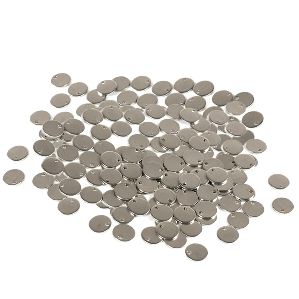 

100 Pcs/Pack Jewelry Stainless Steel Pendant Pendants for Making Round Charms Silver