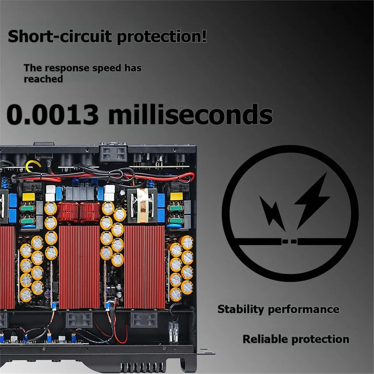 

(ABDH) 2x2000W 1U Digital Power Amplifier 2 Channel Power Amplifier Stereo Sound System Pro Audio Class D Amplifier US Plug