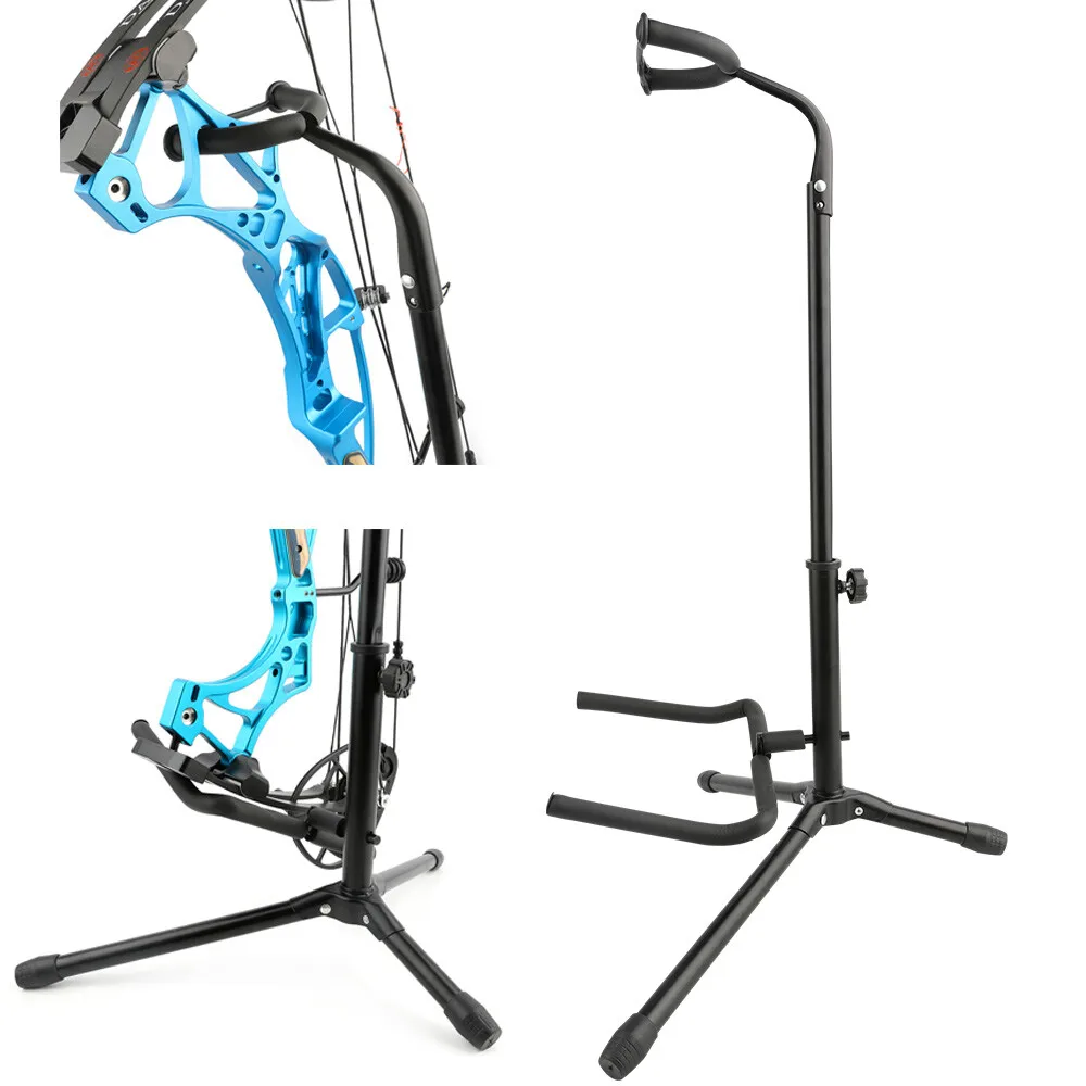 

Archery Compound Bow Stand Foldable Adjustable Height Bow Bracket Protection Bow Pulley for Hunting Rack Stand Equipment Tool