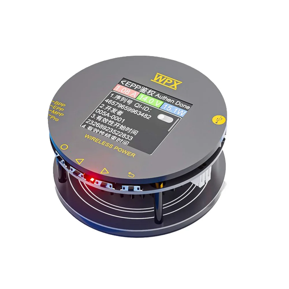 

Wireless Charging Tester Supporting Qi2 Protocols with 154 Inch Color Screen Magnetic Design and Charging Time Power Display