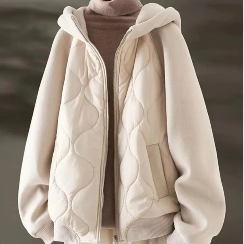 

High-end Thickened Hooded Cotton Coat For Women 2025 Autumn Winter New Fashionable Outerwaer European-style Casual Jacket