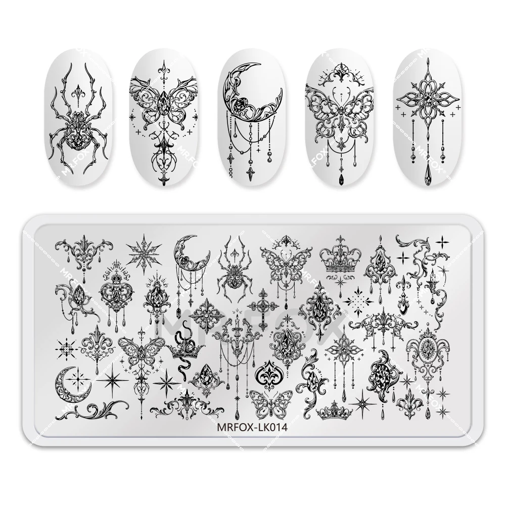 1PCS Spider Nail Art Stamping Plates Butterfly Snake Image Stencils for Nails Stamp Tools Manicure Template