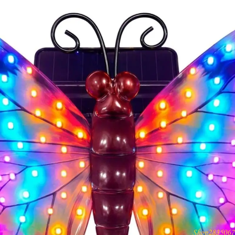 Decorative Outdoor Butterfly Light with Solar Daytime Charging, Automatic Night Activation and Multicolor Glowing Display 831F