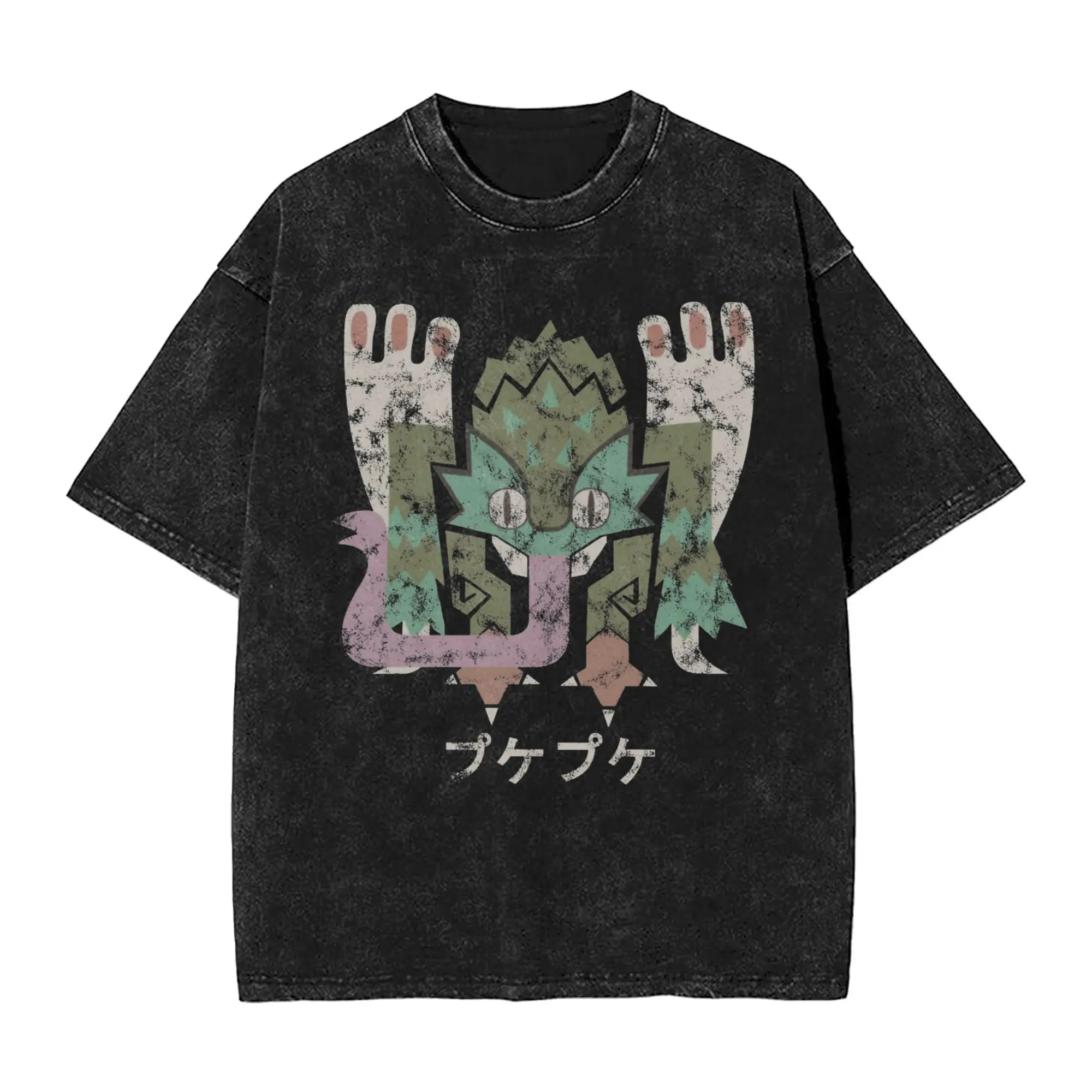 

Monster Hunter World Pukei Pukei Kanji Icon T-Shirts for Men Leisure Cotton Tees Round Neck Short Sleeve T Shirts Graphic Tops,