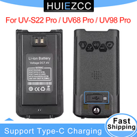 Original Battery For Baofeng UV-S22 PRO,UV98 Pro,UV-68 PRO MAX Walkie Talkie, Rechargeable Battery Type-C Charging For CB Radio