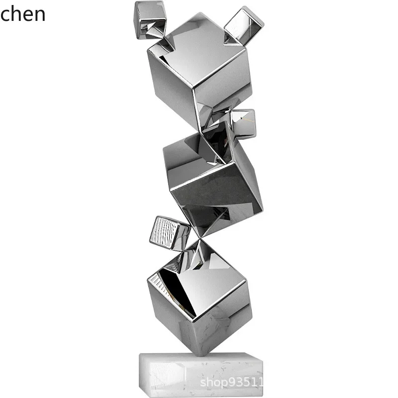

YFY Stainless Steel Sculpture Floor-standing Model Room Living Room Soft Decoration Large Ornament