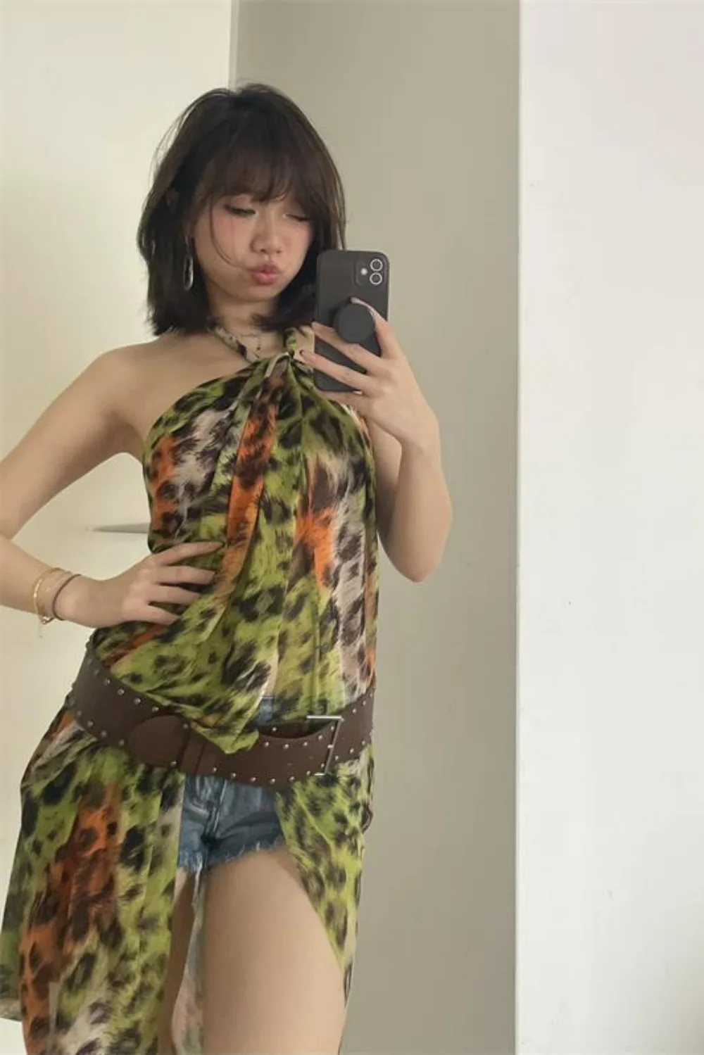 

Wild Beauty Sheer Mini Dress Front Slit Backless Design Ethereal Aesthetic Sultry Summer Fashion Womens Clothing