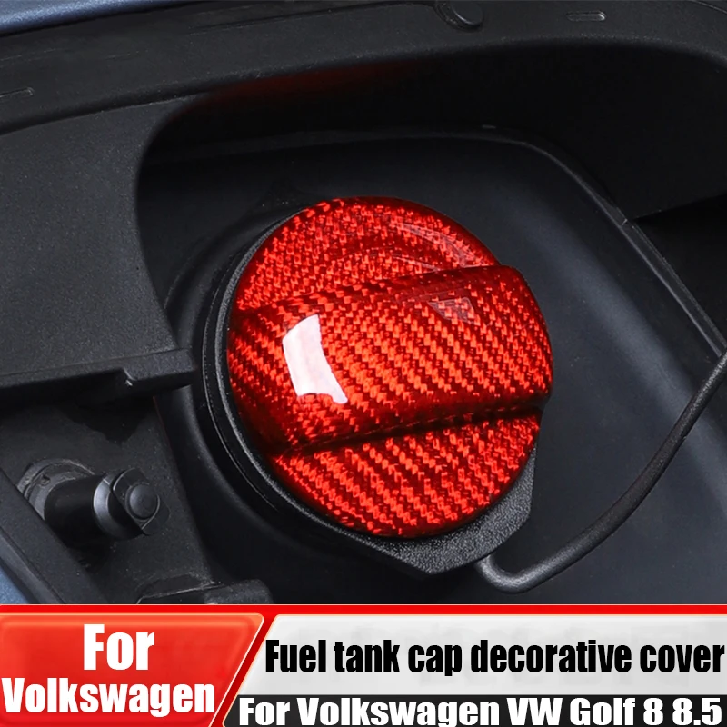 

True carbon fiber fuel tank cap decorative cap car modification accessories scratch resistant For Volkswagen VW Golf 8 8.5