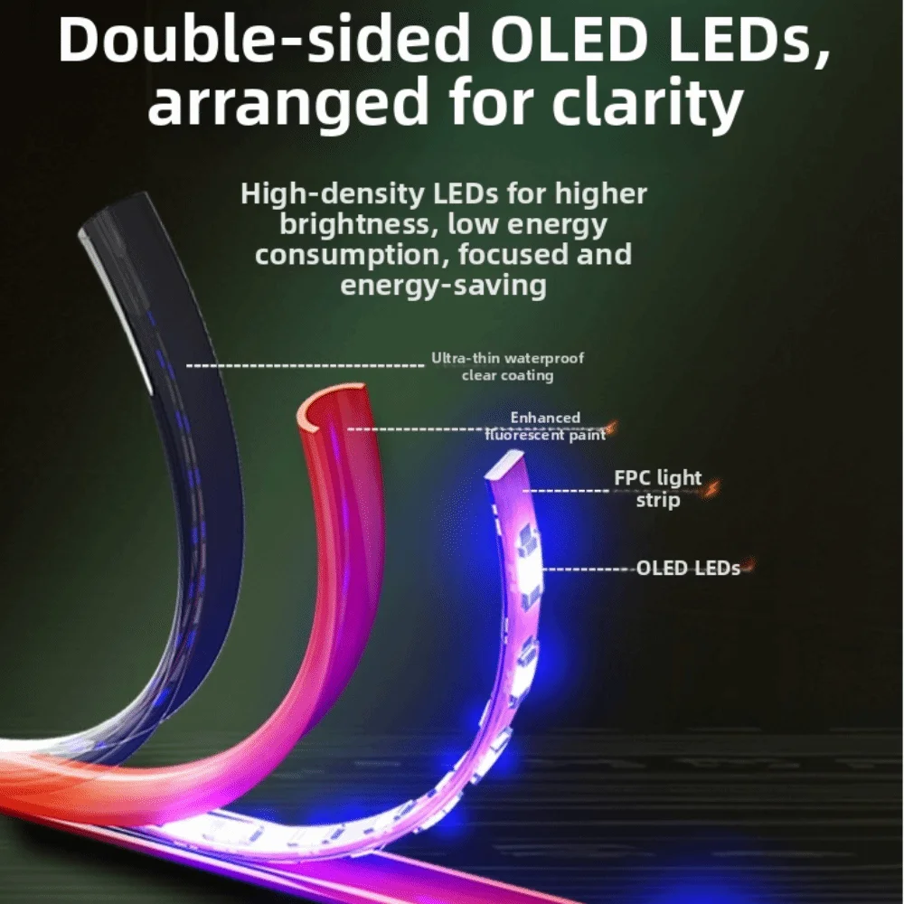 2 Light OLED Fishing Light Float Gravity Sensor Long Tail Design Electric Fishing Float Highly Sensitive Glowing Strobe