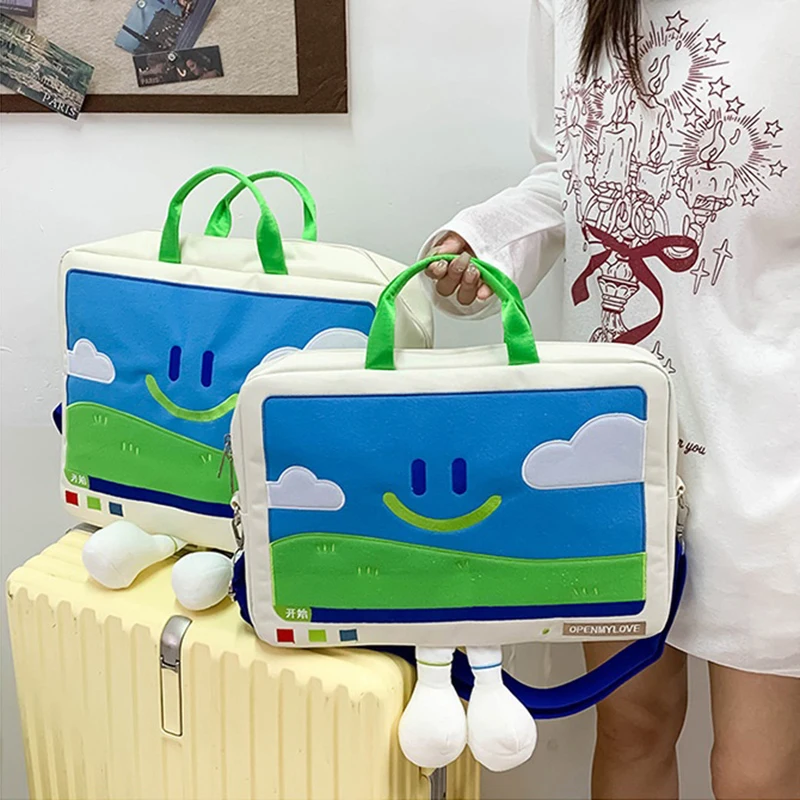 Cute Tablet Sleeve Bag Crossbody Handbag For IPad Xiaomi Tablet Laptop Cover Pouch Notebook Shoulder Carry Commuter Bag