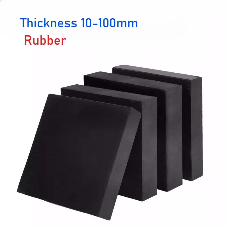 50mm~500mm Black Rubber Square Block Shockproof Pad Industrial Elastic Anti-Slip Damping Gasket