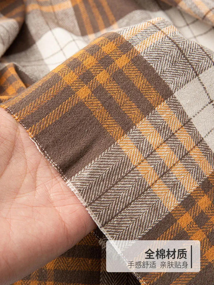 145x50cm High quality cotton twill new cloth sanding soft fabric yarn dyed Christmas Plaid Shirt cloth 280g/m