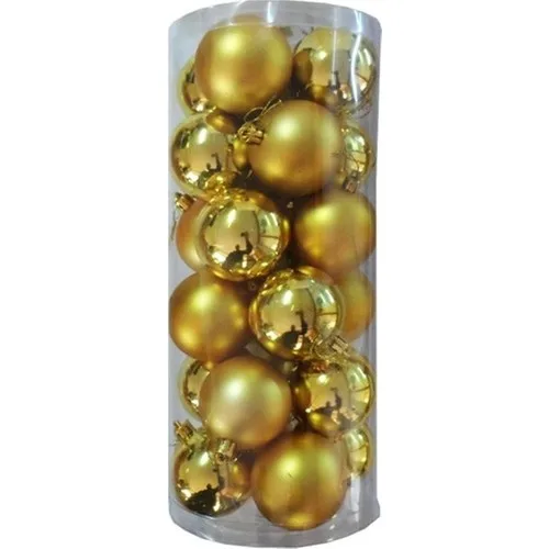 Sezy 24 Pcs 5 cm Gold Color Christmas Pine Tree decoration Cici Ball