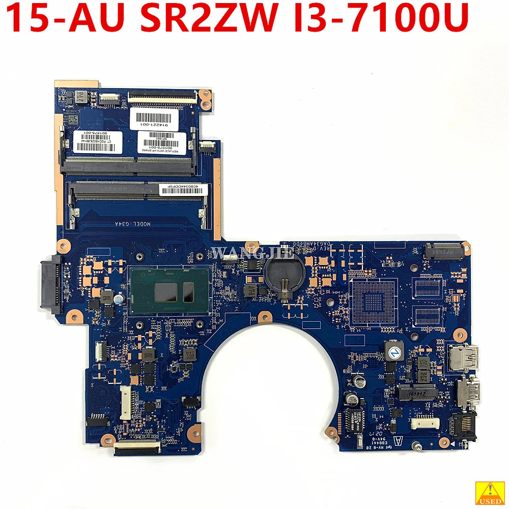 

For HP Pavilion 15-AU Laptop Motherboard 913603-601 913603-001 L07575-601 DAG34AMB6D0 SR2ZW I3-7100U CPU 100% Working