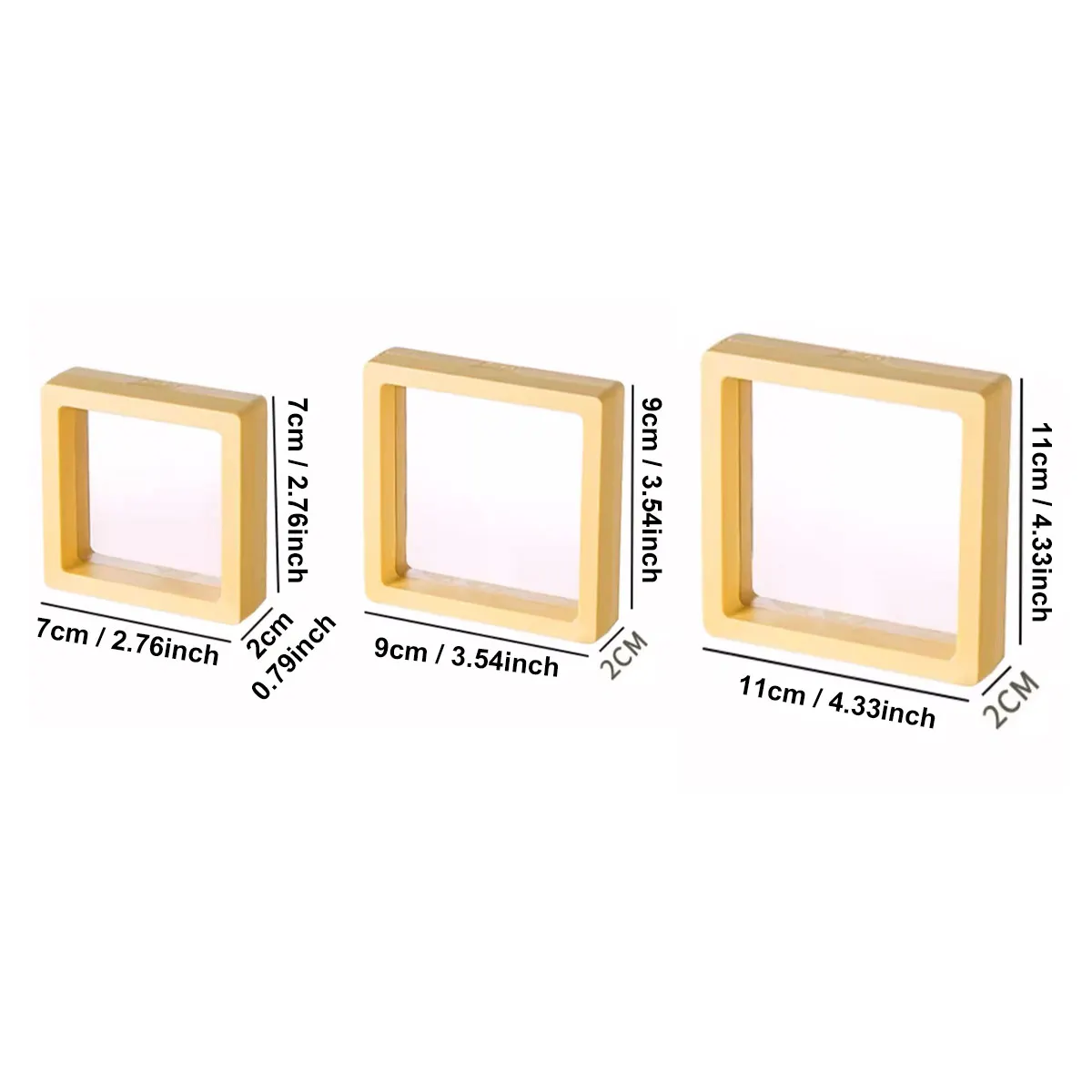 10 قطع، صندوق عرض عائم شفاف، صندوق تغليف مجوهرات من البلاستيك، مجوهرات، قلادة، خاتم، وصندوق تخزين قابل للجمع