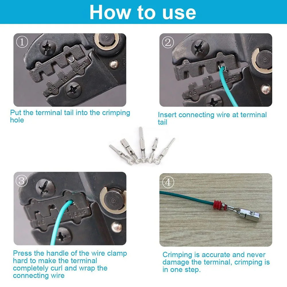 720-teiliges Set für elektrische Kabelanschlüsse, 1/1,5/1,8/2,2/2,8/3,5 mm, abnehmbare Stecker und Buchsen, nicht isolierte Crimp-Pins – Detail 4