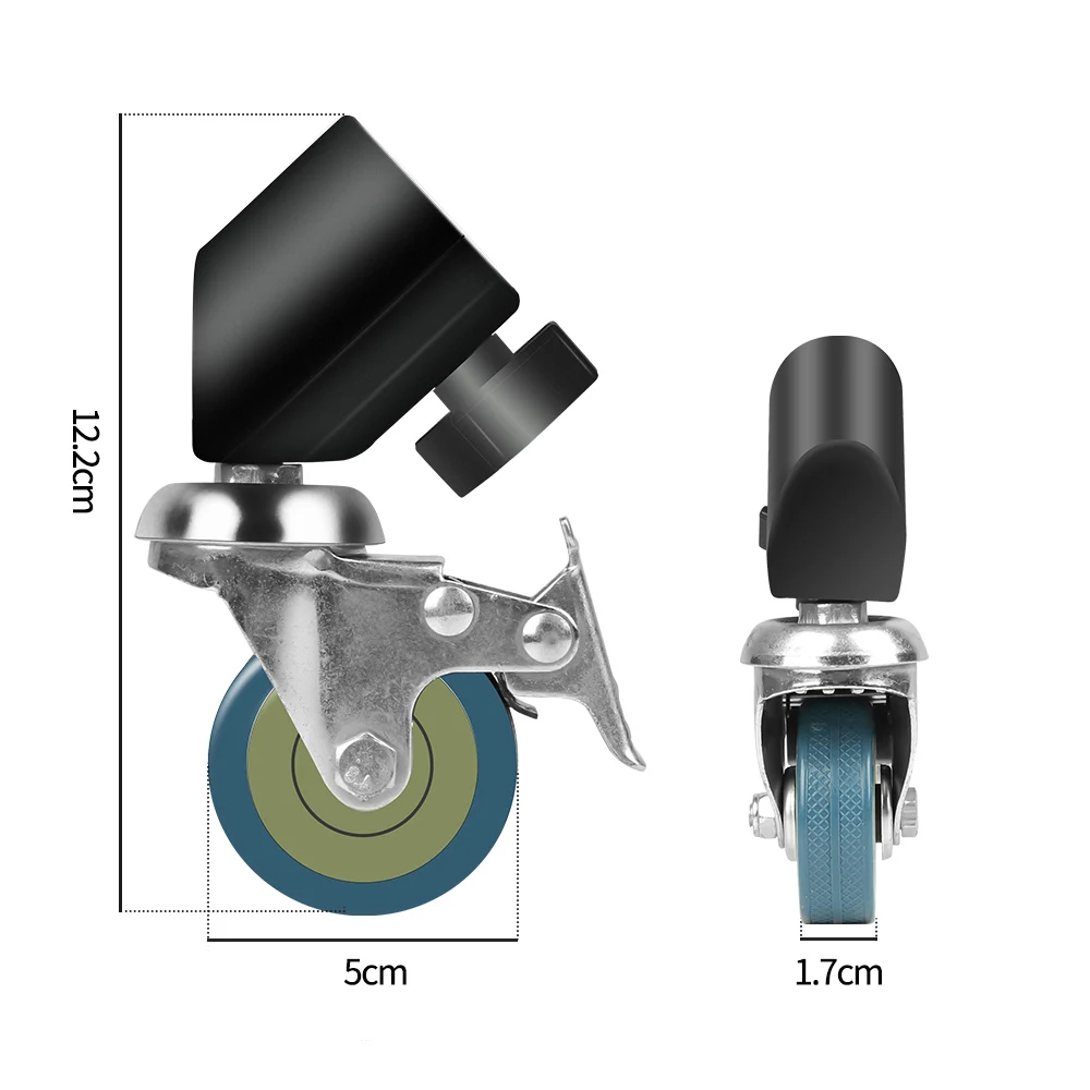 3 pces c-suporte giratória rodízio roda conjunto 22mm de diâmetro para fotografia resistente de aço inoxidável c-suporte acessórios de roda especial