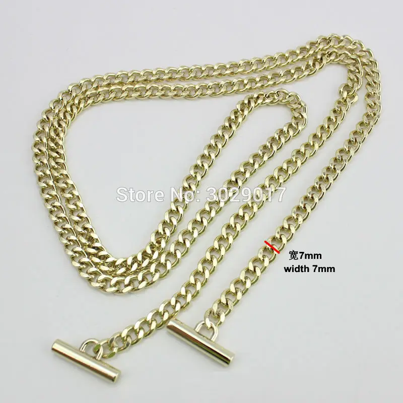 10pcs 7mm Width,High Thick Chain 120cm 130cm metal strap has hook for repair bag handbag chain removable long chain replace