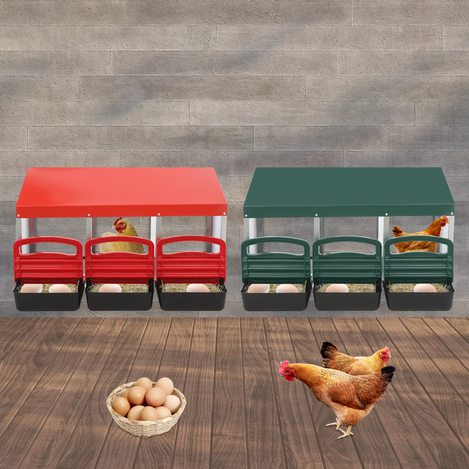 صندوق تعشيش حظيرة الدجاج صندوق تعشيش الدجاج PP صندوق وضع بيض الدجاج للدجاج والبط والدواجن مريح واسع وسهل التنظيف