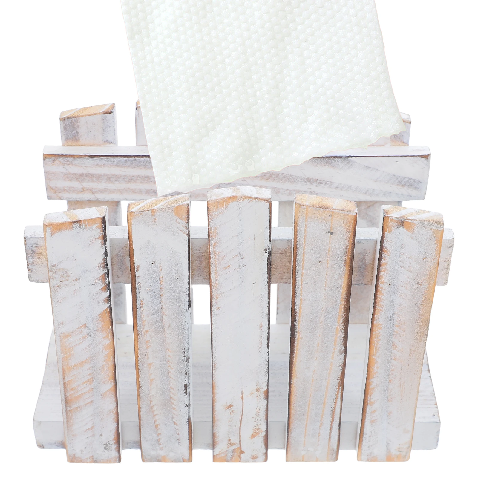 

Wooden Napkin Holder Farmhouse Stand Vintage Fence Paper Towel Rack Wood Material Kitchen Decor Dining Table Accessory