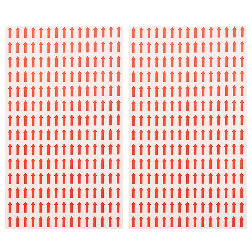 2Pcs Red Arrow Stickers Square Shape Self Adhesive Labels for Office Warehouse Marking Direction Indicators Adhesion