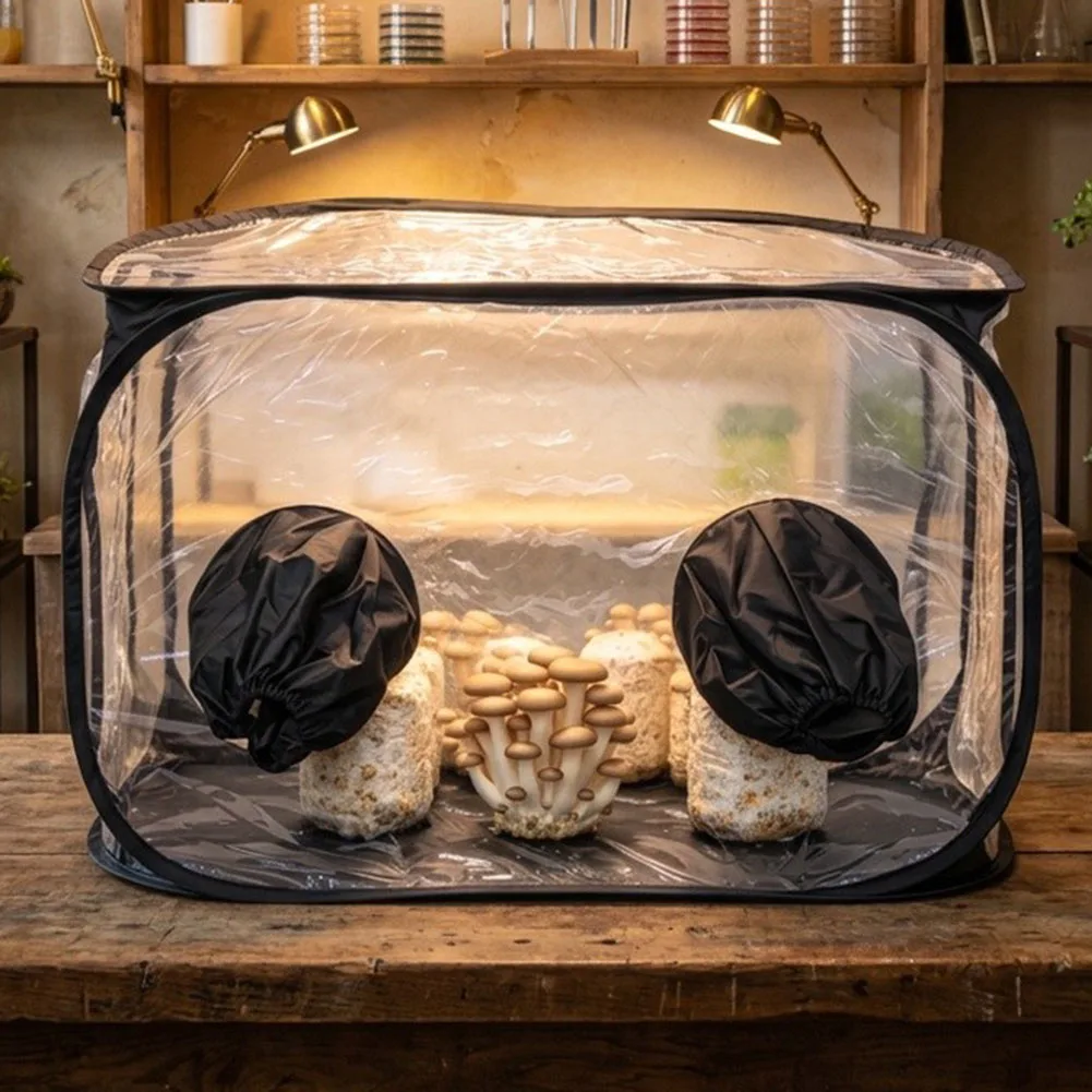 Mushroom Still Air For Grow Box - Foldable Clear PVC Tent for Indoor Cultivation 30x30x60cm 40x40x60cm 60x60x90cm