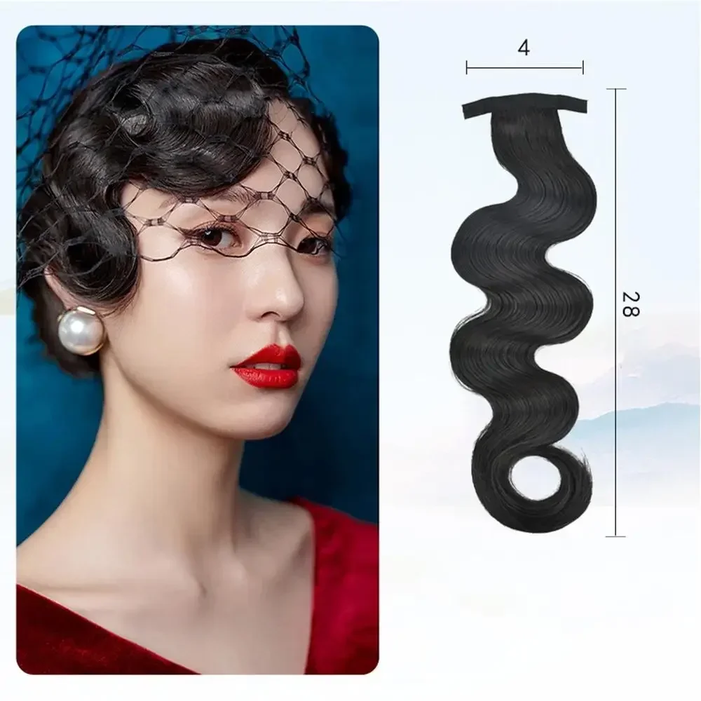 1 pcs synthetic Wig Vintage Women Cheongsam Wavy Fake Bangs Wig Antique Curly Hair Piece Hair Extension Headdress Styling