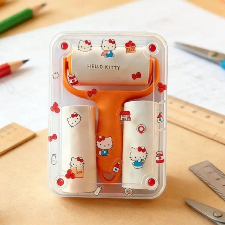 Cute Kitty Mini Lint Roller Portable Sticky Roller High Adhesive For Pet Hair Clothes Dust Removal Cleaning Tool