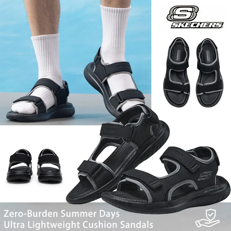

Skechers Men's Comfortable Sports Beach Shoes Bathroom Sandals Casual Slippers 232893-Bbk