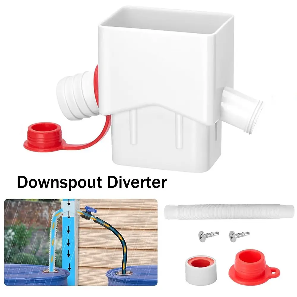 with Two Water Outlets Downspout Diverter from Gutter with 5FT Hose Easy to Install Rain Barrel Diverter to Collect Rainwater