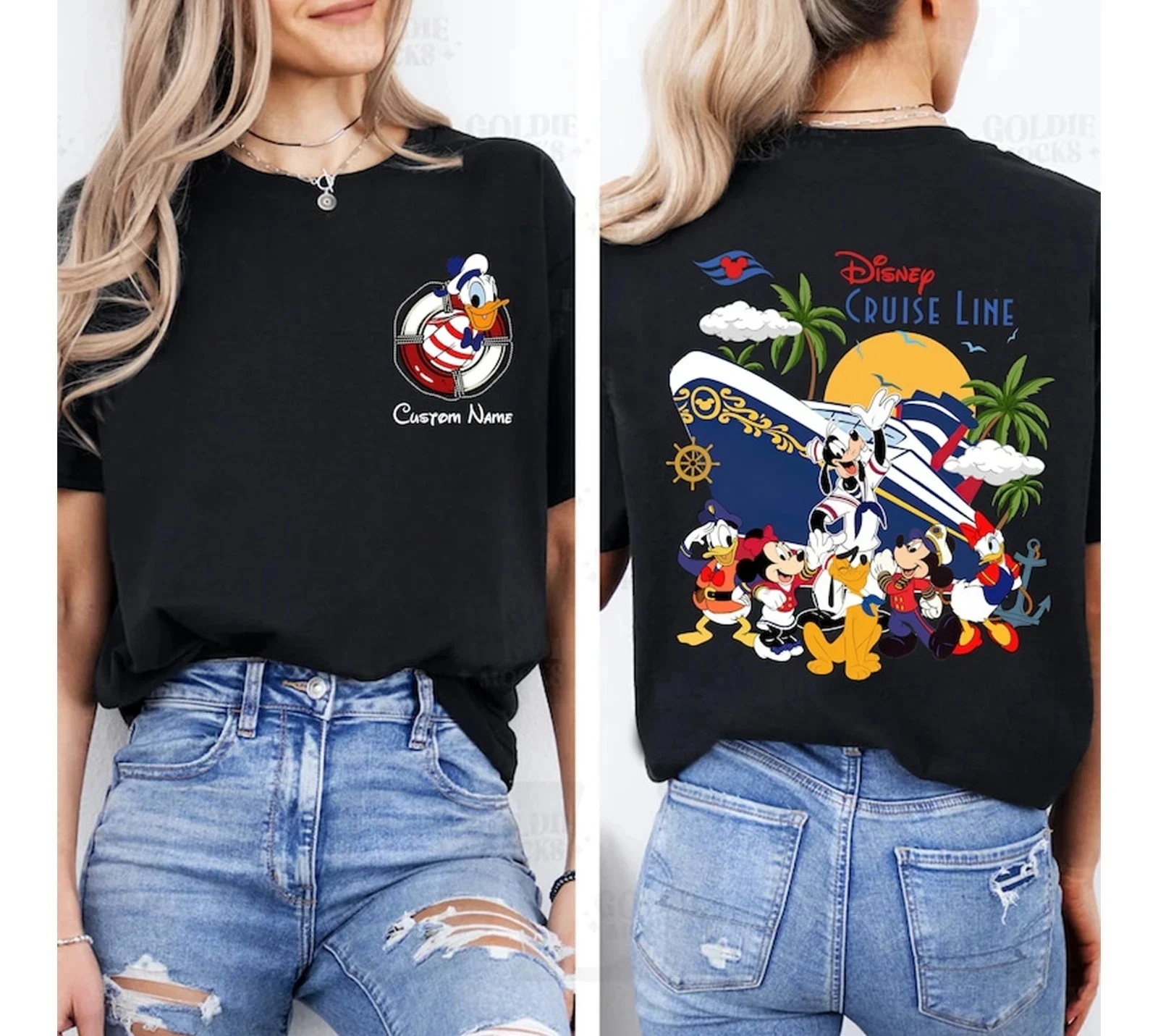 Персонализированная рубашка Disney Cruise Mickey and Friends, футболка унисекс Disney Wish в комплекте из трикотажной ткани детского размера из чистого хлопка