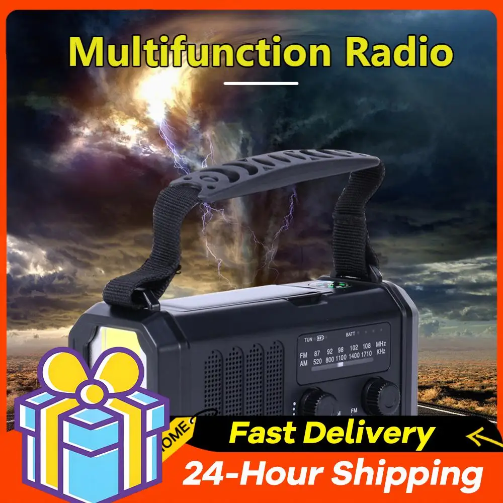 

Радиоприемник на солнечной энергии с AM/FM, сигнализацией SOS, зарядкой Type-C, аварийное радио с LED-фонариком, лампа для чтения, радио для кемпинга