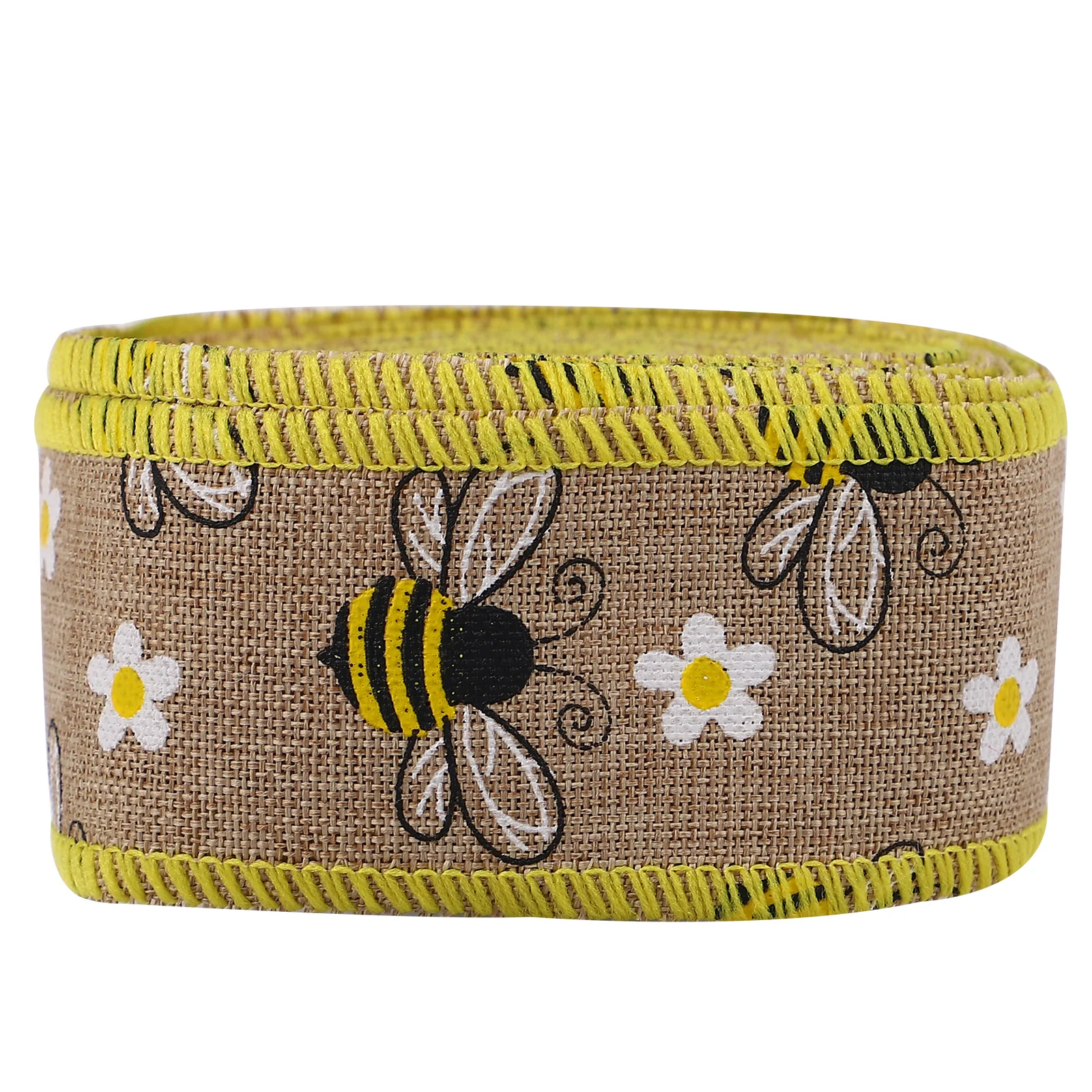 Honey Bee Festival Ribbon Gift Packaging Burlap Pattern Packing Flower Theme for Garland