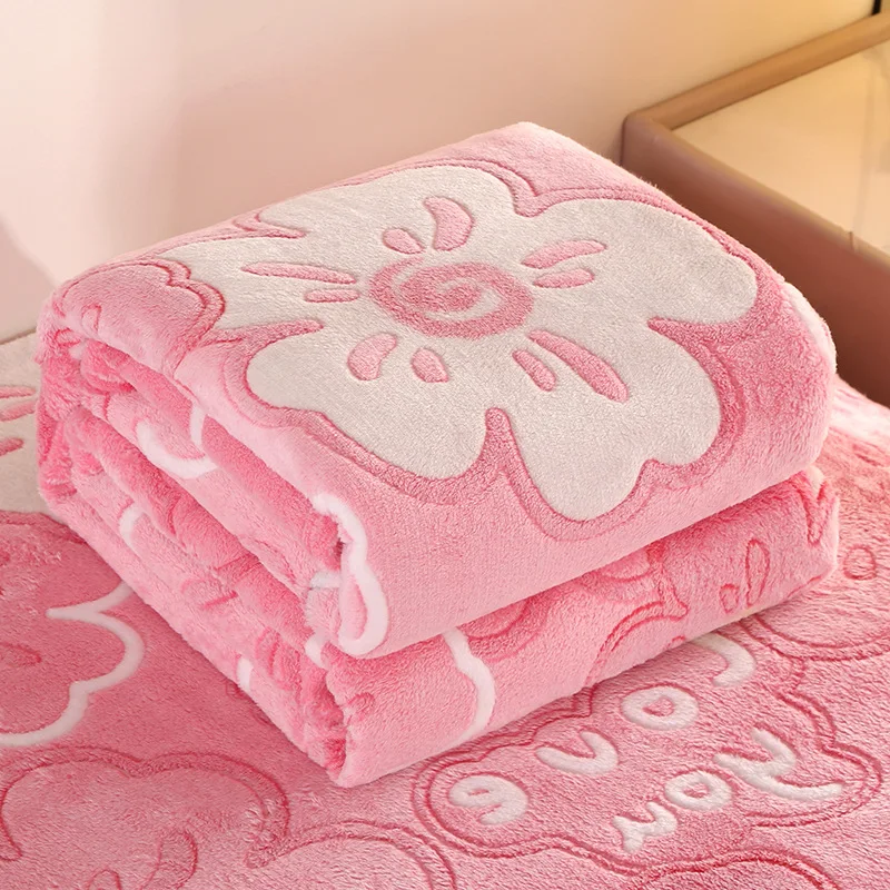 Comfortable Knee blanket Flannelette fluffy soft nap blankets and throws Single Double Size Bed Furry Plush thermal sheets