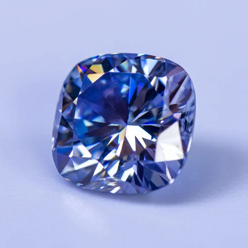 Moissanit-Edelstein, Kissenförmiger Schliff, Lavendelfarbe, Laborgezüchteter Diamant, DIY-Ring, Halskette, Ohrringe, Hauptmaterialien mit Zertifikat – Detail 3