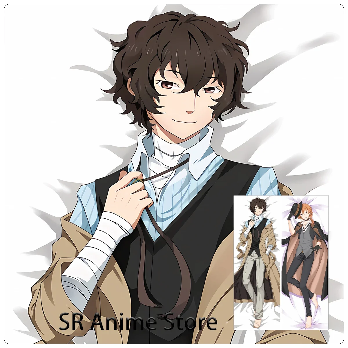 

Dakimakura Anime Osamu Dazai Hugging Body Pillow Cover Bed Decor Holiday Gifts Double-Side Print Bungo Stray Dogs Pillowcase