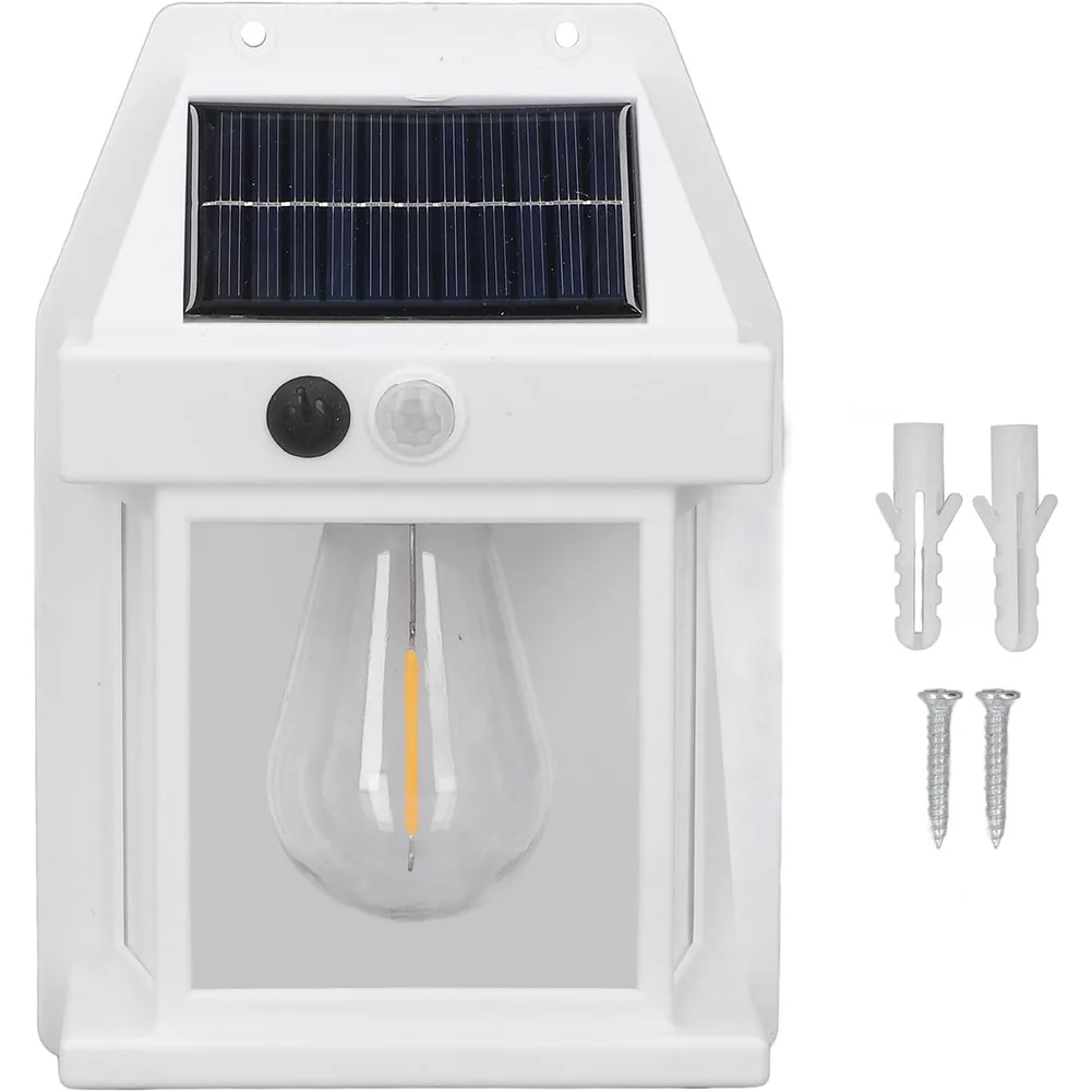 2 pak lampu dinding tenaga surya luar ruangan tahan air senja ke fajar pencahayaan luar ruangan dengan 3 mode cahaya tempat lilin surya untuk teras garasi Shed