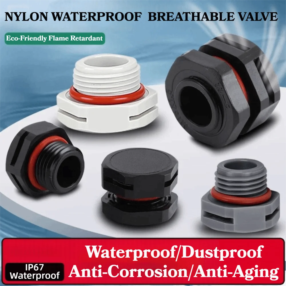 New Waterproof Vent Plug M5 M6 M8 M12 M16 Nylon Breather Valve Air Vent New