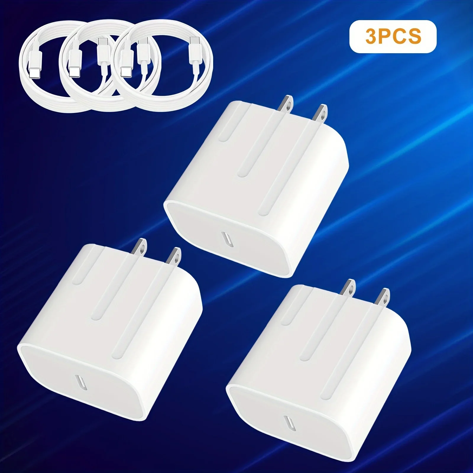 3PCS For iPhone Charger Super Fast Charging iPad Charger USB C Wall Charger Fast Charging 4FT Cable image 4