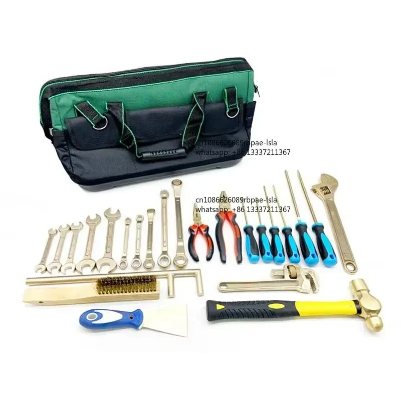 

Industrial Grade Explosion-proof Tool Set 24 28 36 Pieces Non Sparking Tools Tool Kit Set Brass Hammer