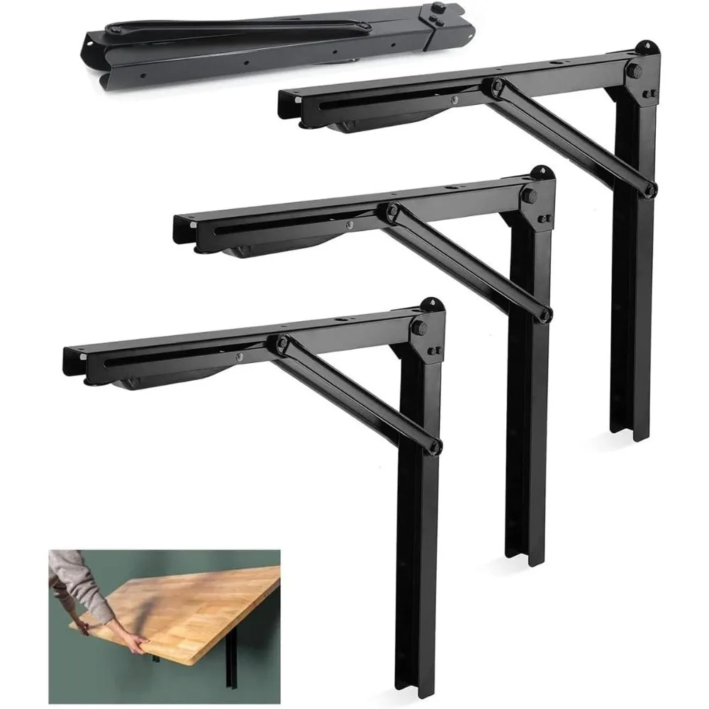 

Усиленные складные кронштейны для полок 24 дюйма, максимальная нагрузка 500 фунтов, настенные складные кронштейны для хранения