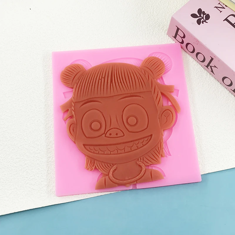 

Nezha Sugar Painting Silicone Mold DIY Fondant Cake Decoratio Dessert making Mousse Cake Baking Tool Food Safety Materials