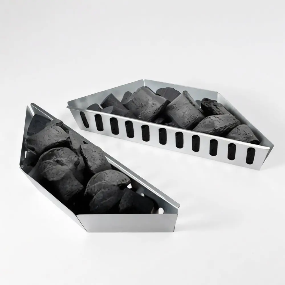 Galvanized BBQ Charcoal Basket Heavy Duty Grill Fire Container Outdoor Camping Cooking Tool Durable Ash Collector Station