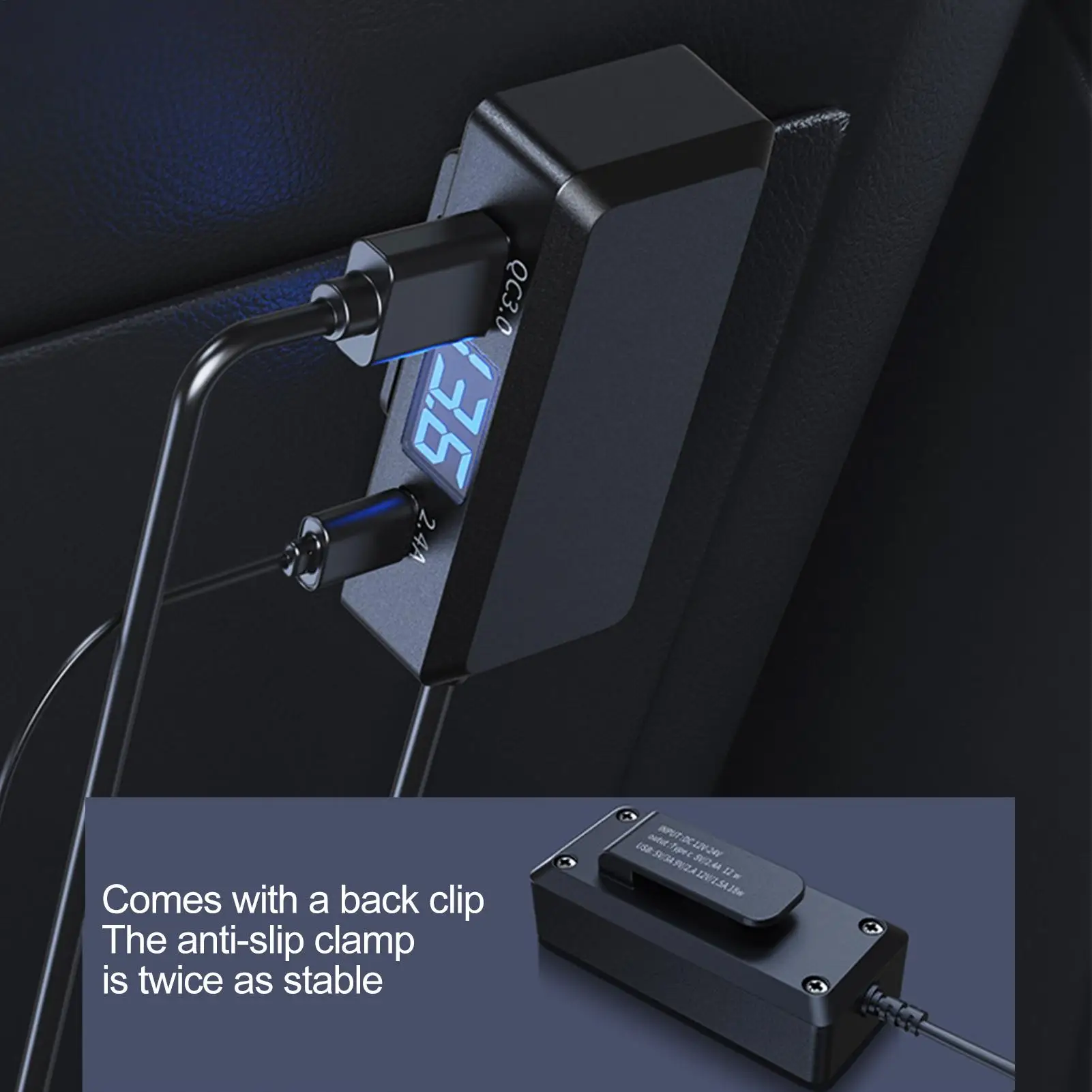 

Быстрое автомобильное зарядное устройство с цифровым дисплеем QC3.0 PD Автомобильное зарядное устройство для мобильного телефона для транспортных средств, грузовиков, автофургонов, седан, автомобильных смартфонов, планшетов