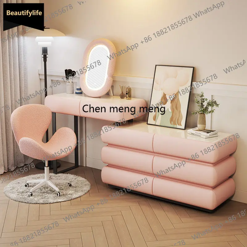 

c139 Organizer Storage Vanity Desk Stool Shelves Luxury Modern Mirror Cabinet Vanity Bedroom Compact Cute Penteadeira Furniture